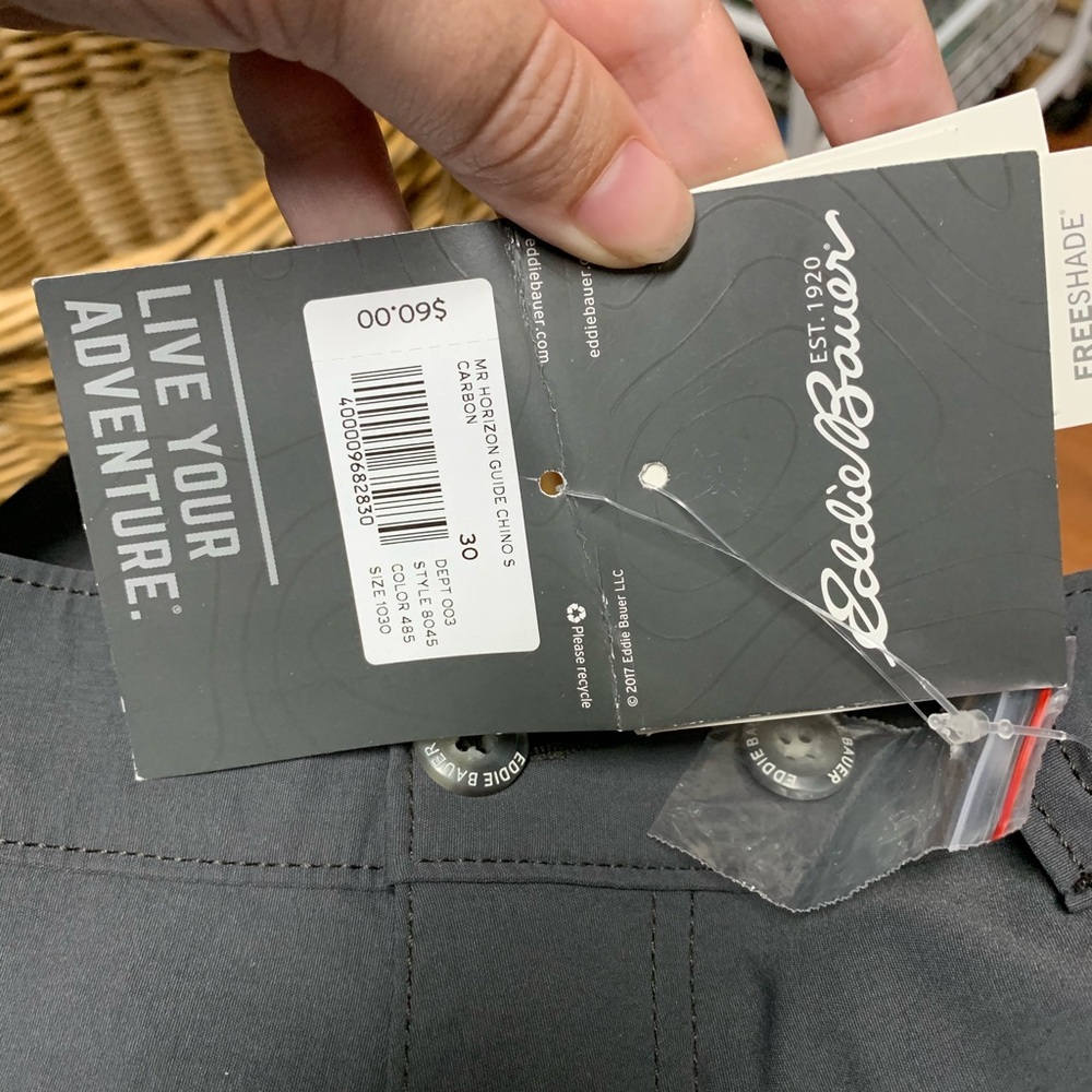 Eddie Bauer Slate Horizon Guide Chino Shorts - Picture 3 of 8